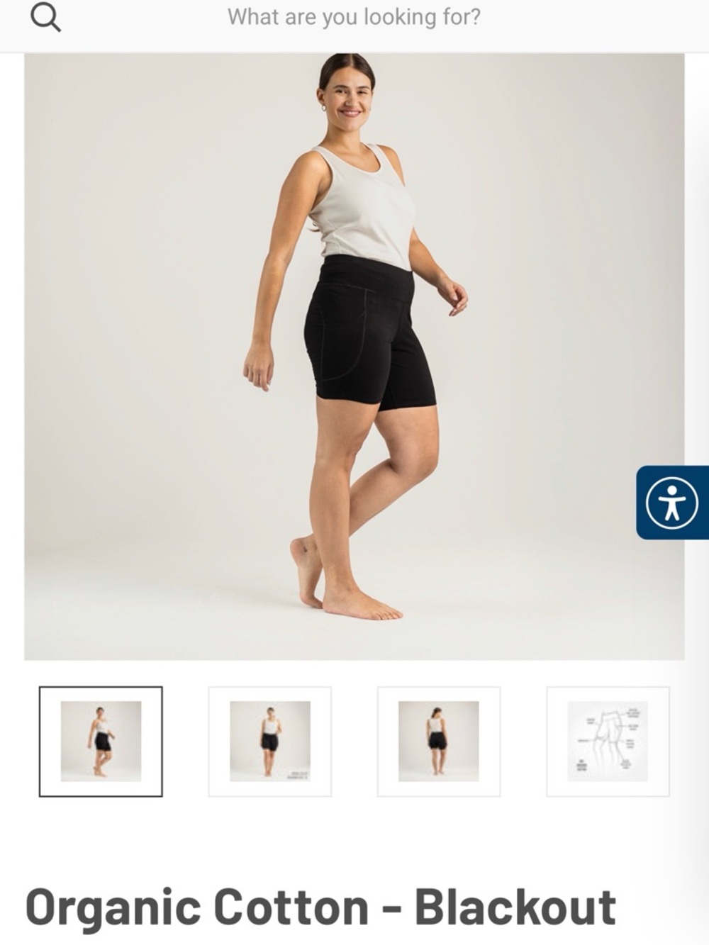 Organic Cotton Black Athletic Bike Shorts